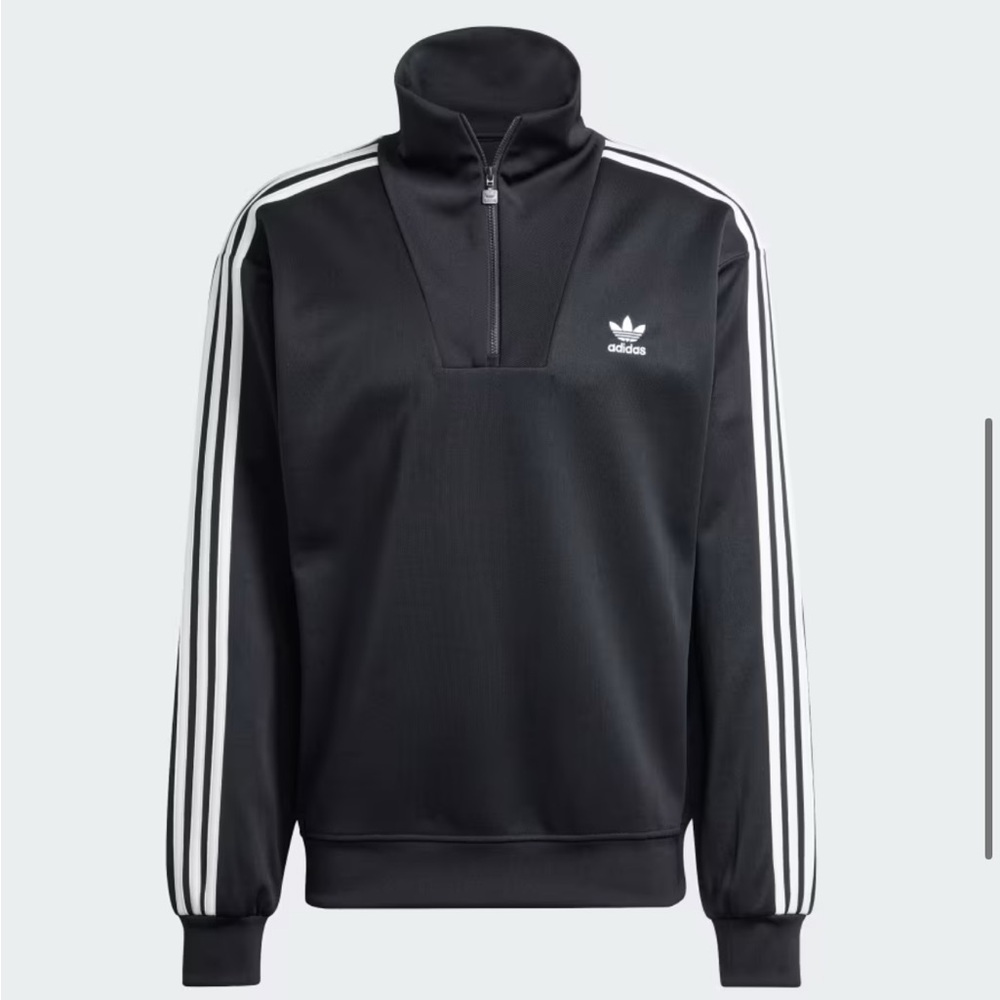 NWT Adidas Adicolor Black and White Funnel Neck Track‎ Top